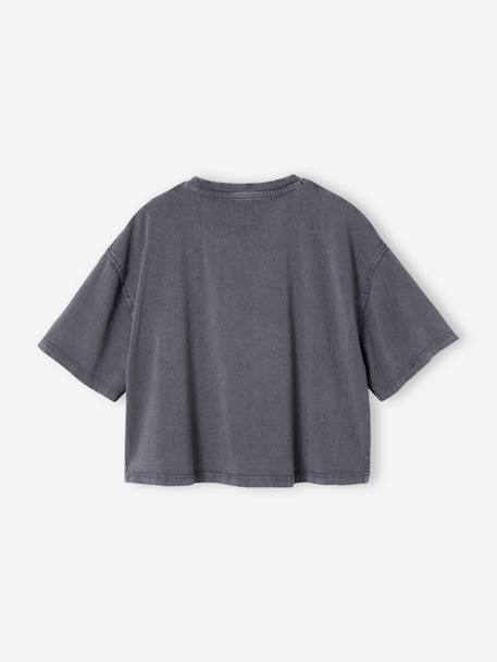 Tee-shirt cropped fille anthracite - vertbaudet enfant 