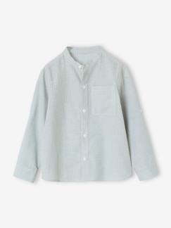 -Chemise rayée col Mao garçon