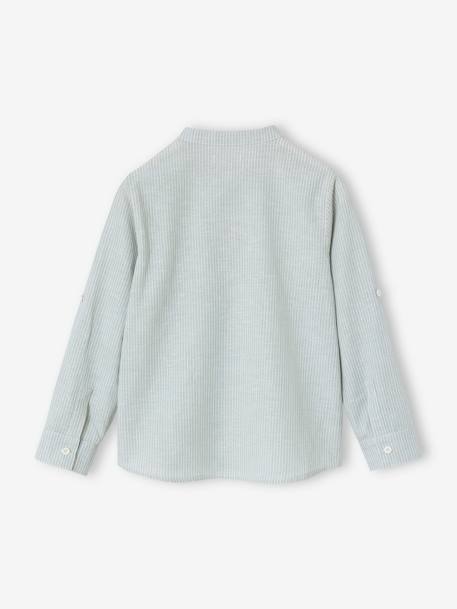 Chemise rayée col Mao garçon rayé vert - vertbaudet enfant 