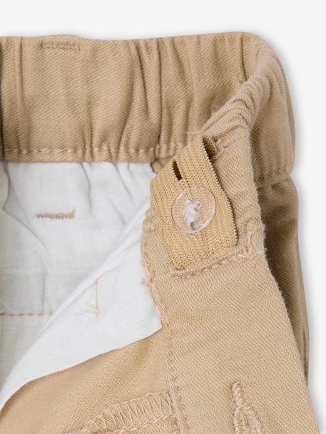 Pantalon garçon esprit chino facile à enfiler beige+marine - vertbaudet enfant 