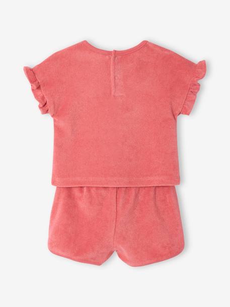 Babyset t-shirt + badstof short aardbei - vertbaudet enfant 
