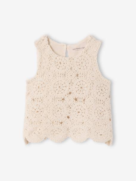 Baby set top + short in macramé vanille - vertbaudet enfant 