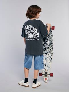 -T-shirt garçon motif devant/dos effet délavé