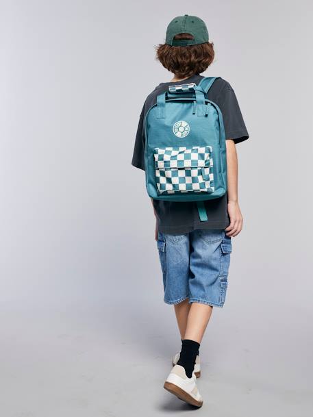 Sac à dos garçon damier vert d'eau - vertbaudet enfant 