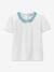 T-shirt met Claudinekraag van Liberty® stof, biologisch katoen CYRILLUS ecru - vertbaudet enfant 