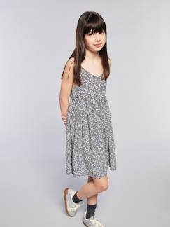 -Robe courte à bretelles motifs fleurs