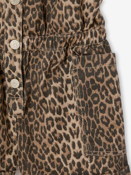 Combi short fille imprimé léopard beige - vertbaudet enfant 