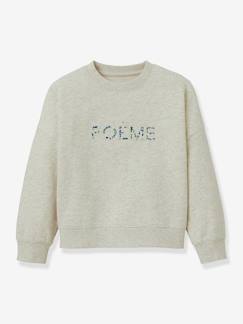 -Sweat à message fille en tissu Liberty coton bio