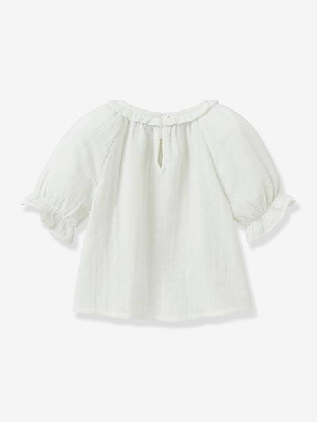 Blouse broderie anglaise en gaze de coton écru - vertbaudet enfant 