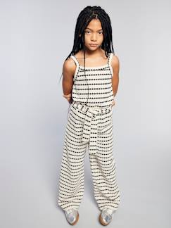 -Pantalon large en maille fantaisie fille
