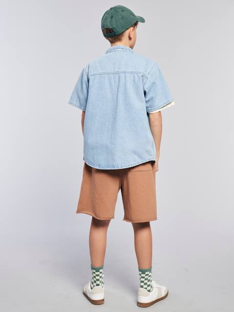 Set van 2  bermuda's met een stonewashed effect JONEN pecannoot - vertbaudet enfant 