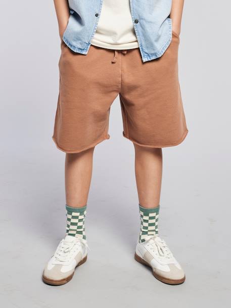 Lot de 2 bermudas effet délavé noix de pécan - vertbaudet enfant 