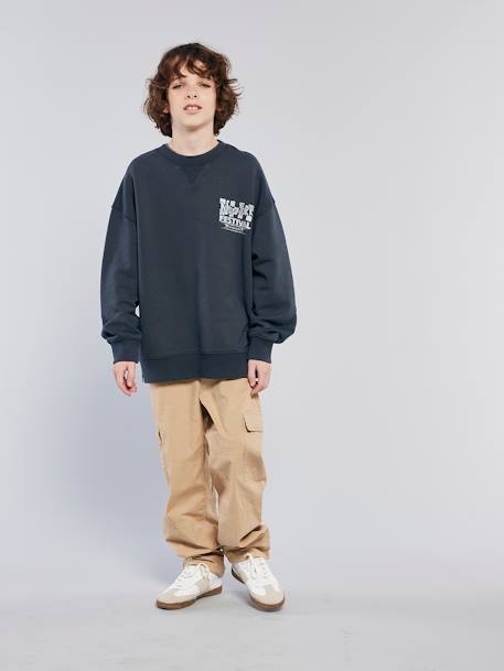 Sweat loose effet délavé noir - vertbaudet enfant 