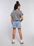 Short en jean effet usé fille bleu moyen+vanille - vertbaudet enfant 