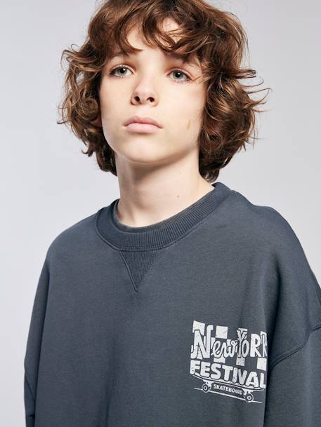 Sweat loose effet délavé noir - vertbaudet enfant 