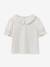 Tee-shirt fille col en broderie anglaise coton bio écru - vertbaudet enfant 