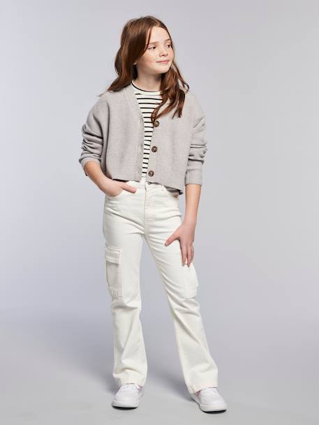 Gilet court fille gris chiné - vertbaudet enfant 