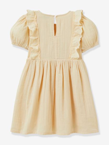 Robe fille en gaze de coton biologique blush+jaune pâle - vertbaudet enfant 