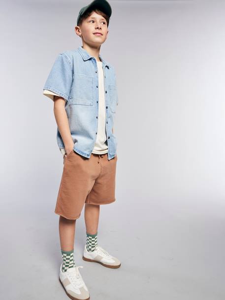 Lot de 2 bermudas effet délavé noix de pécan - vertbaudet enfant 