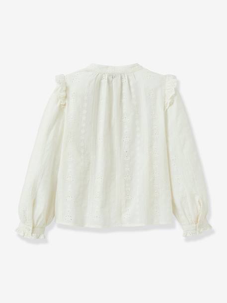 Chemise fille brodée écru - vertbaudet enfant 
