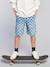 Bermuda motif damier forme loose denim bleached - vertbaudet enfant 