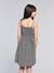 Robe courte à bretelles motifs fleurs gris imprimé - vertbaudet enfant 