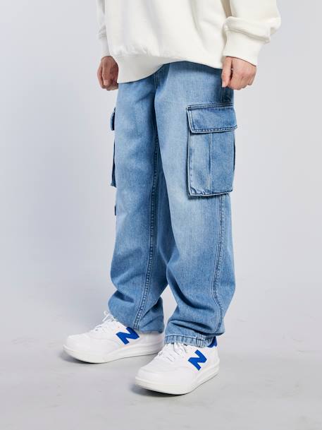 Jean garçon loose battle denim bleached - vertbaudet enfant 
