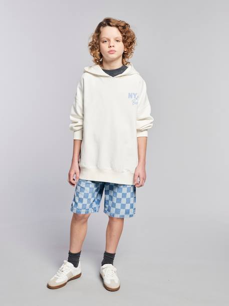 Bermuda motif damier forme loose denim bleached - vertbaudet enfant 