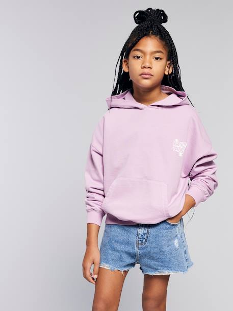 Short en jean effet usé fille bleu moyen+vanille - vertbaudet enfant 