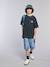 T-shirt garçon motif devant/dos effet délavé anthracite+vert d'eau - vertbaudet enfant 