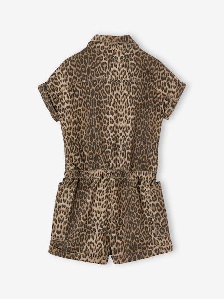 Combi short fille imprimé léopard beige - vertbaudet enfant 