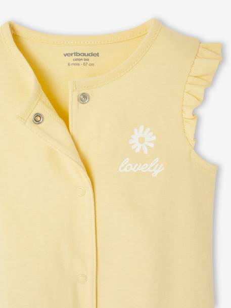 Set van 2 gebloemde combishort pyjama's voor baby's saliegroen - vertbaudet enfant 