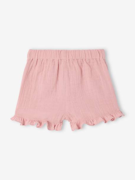 Set van 2 geboorteshorts 1 effen + 1 bedrukt rozen - vertbaudet enfant 