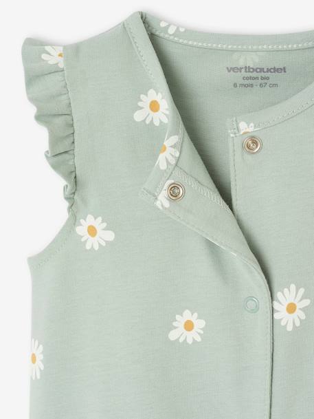 Set van 2 gebloemde combishort pyjama's voor baby's saliegroen - vertbaudet enfant 