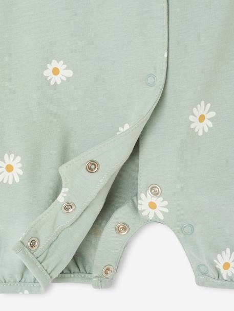 Set van 2 gebloemde combishort pyjama's voor baby's saliegroen - vertbaudet enfant 