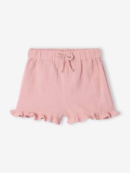 Set van 2 geboorteshorts 1 effen + 1 bedrukt rozen - vertbaudet enfant 
