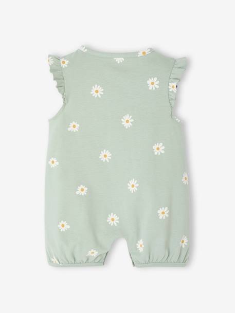Lot de 2 combishorts de nuit bébé fleuris vert sauge - vertbaudet enfant 