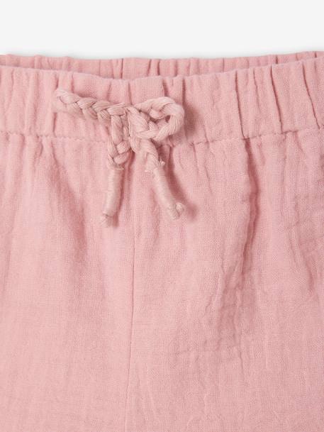 Set van 2 geboorteshorts 1 effen + 1 bedrukt rozen - vertbaudet enfant 