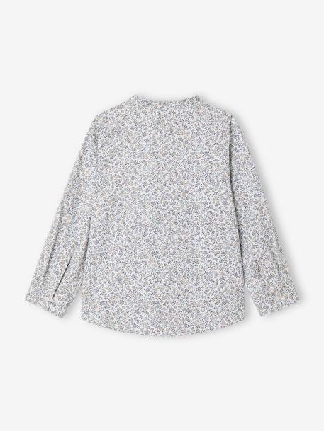 Chemise fleurie à col Mao garçon beige imprimé+bleu imprimé - vertbaudet enfant 