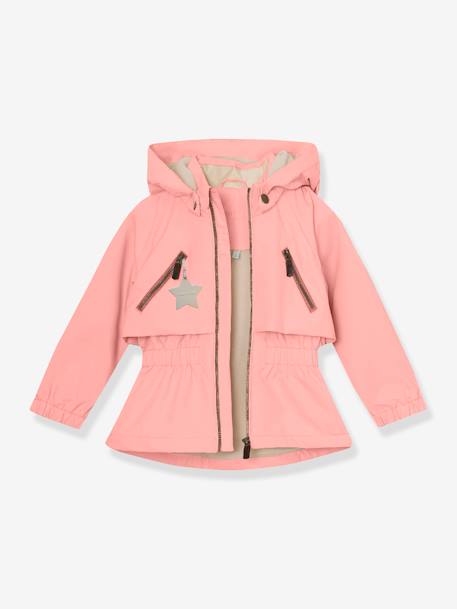 Waterdichte meisjesjas voor het tussenseizoen met fleecevoering MATALGEA MINI A TURE lila (poederkleur)+roze (poederkleur)+rozenhout+saliegroen - vertbaudet enfant 