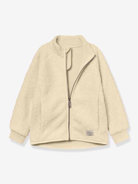 Veste en teddyfleece avec fermeture éclair MATCEDRIC sable+vert - vertbaudet enfant 