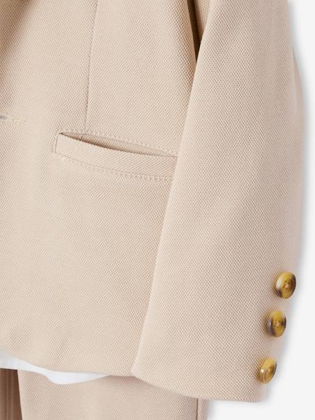 Ensemble céremonie chemise col Mao, veste et pantalon garçon beige - vertbaudet enfant 
