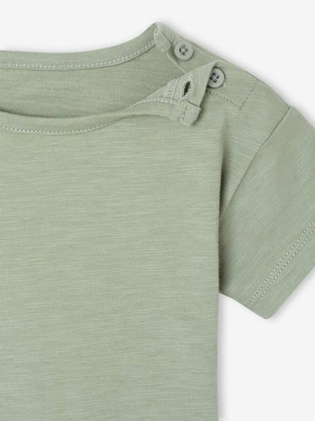 Set van 3 stuks: T-shirt + romper + knuffelbeer voor baby, te personaliseren blauw, gestreept+saliegroen - vertbaudet enfant 