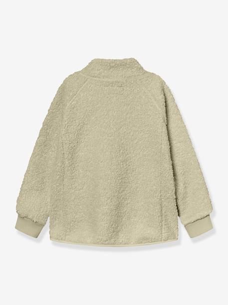 Veste en teddyfleece avec fermeture éclair MATCEDRIC sable+vert - vertbaudet enfant 