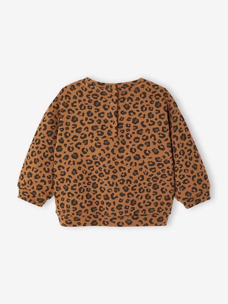 Babysweater met luipaardprint capsulecollectie moeder-dochter ENVIE DE FRAISE beige+donkergrijs - vertbaudet enfant 