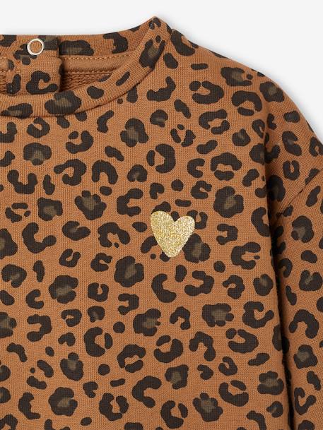 Babysweater met luipaardprint capsulecollectie moeder-dochter ENVIE DE FRAISE beige+donkergrijs - vertbaudet enfant 