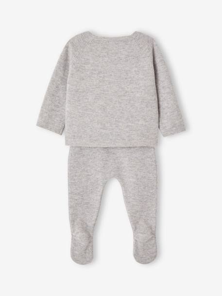 Babyset ENVIE DE FRAISE van wol en kasjmier gemêleerd grijs - vertbaudet enfant 