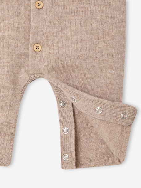 Set van wol en kasjmier + babyslofjes ENVIE DE FRAISE gemêleerd beige - vertbaudet enfant 