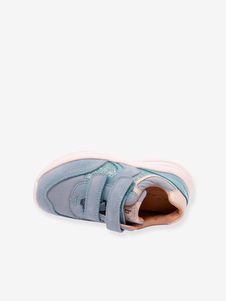 Sneakers voor meisjes YUKI GLITTER BISGAARD hemelsblauw+taupe - vertbaudet enfant 