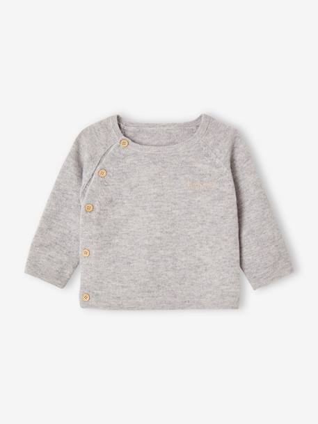 Babyset ENVIE DE FRAISE van wol en kasjmier gemêleerd grijs - vertbaudet enfant 